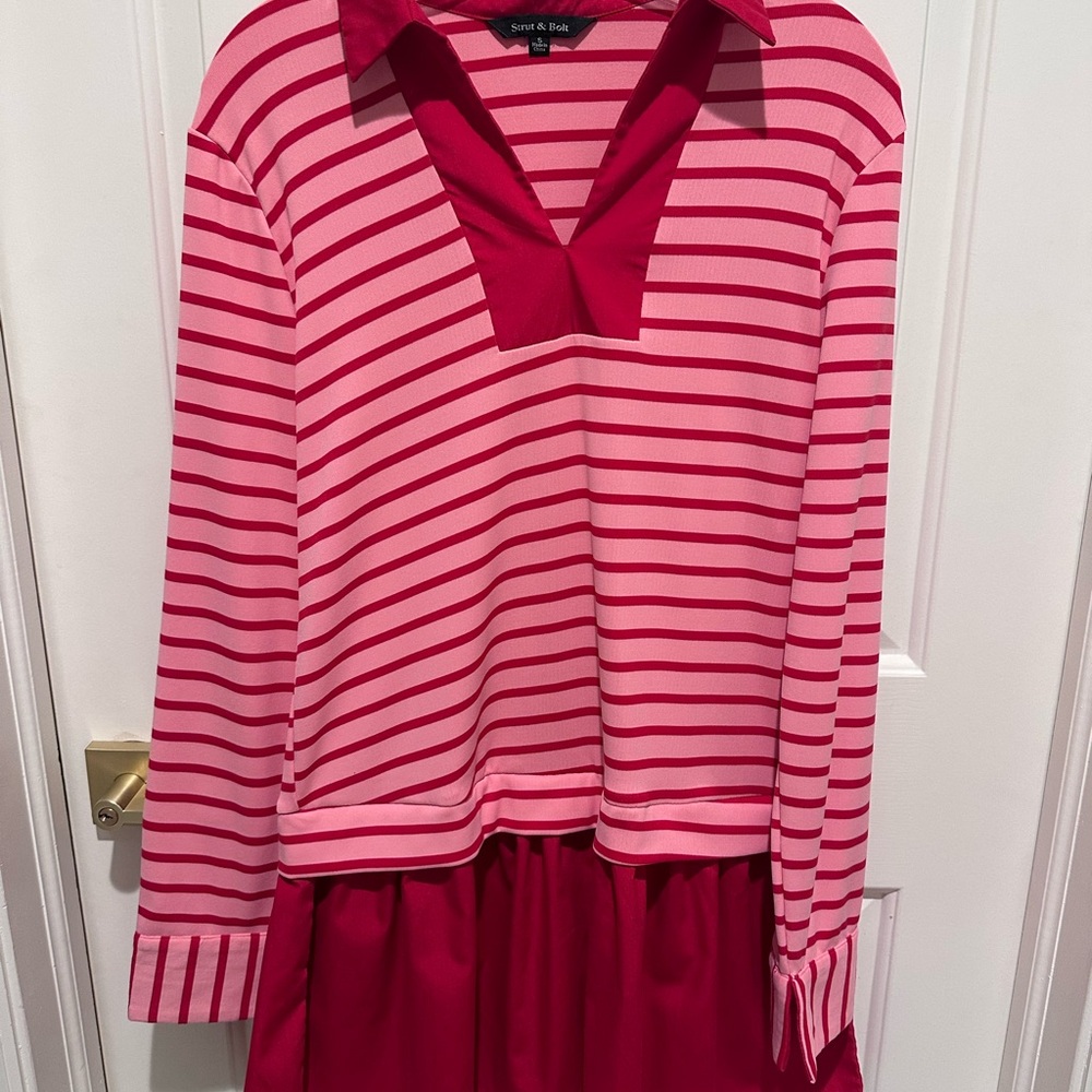 Pink and Red Striped Long Sleeve Top - Picture 2 of 2